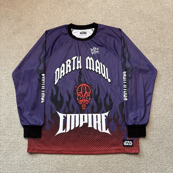 Star Wars Darth Maul Flames Motocross Jersey Size L Our Universe Box Lunch - Picture 1 of 9